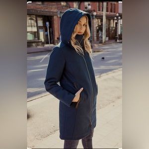 Mia Melon weatherproof wool coat with hood